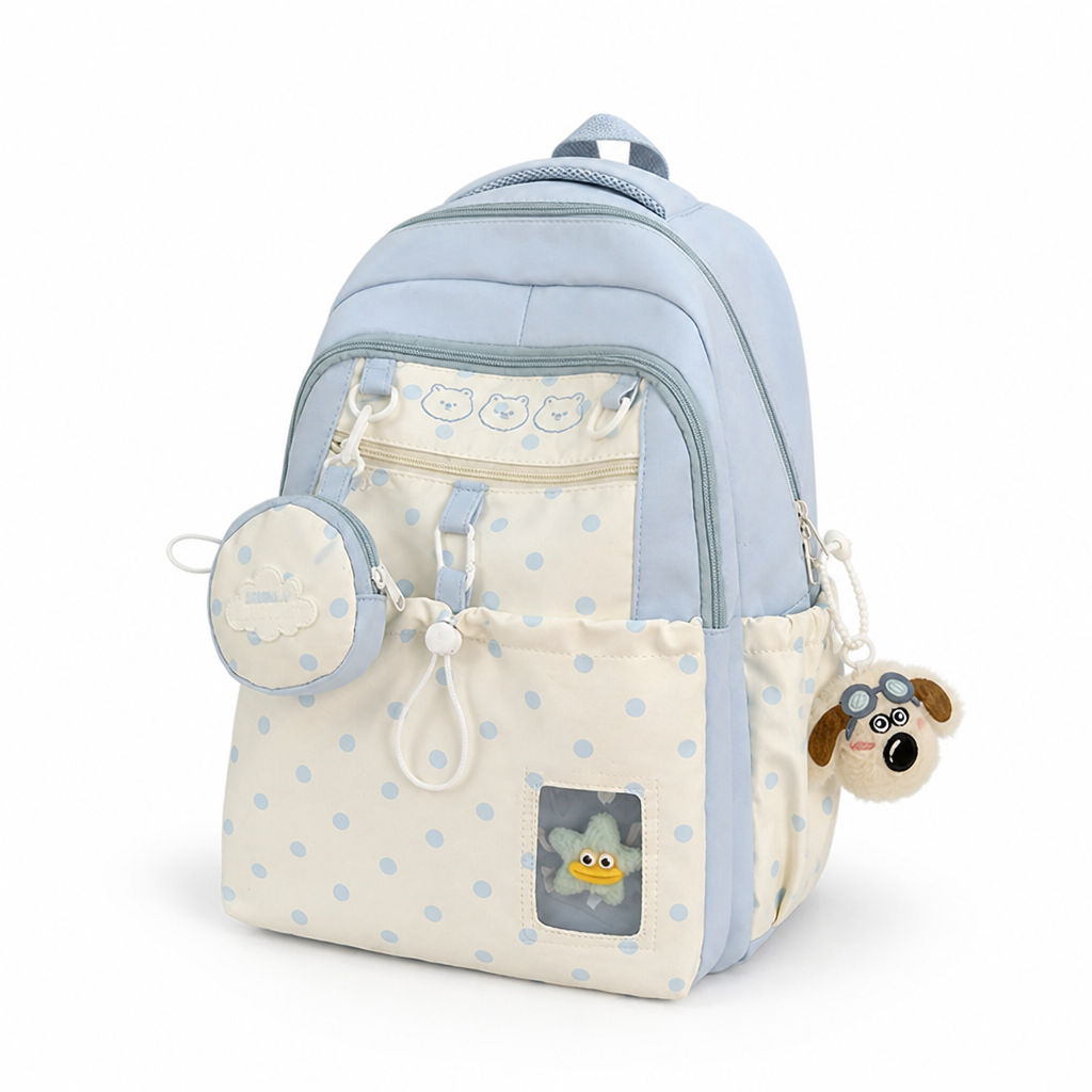 Character-Themed Multi-Pocket Kids Backpack