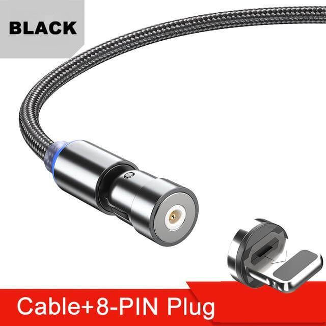 Charging Cable Magnetic Rotating 2.4A LED Indicator