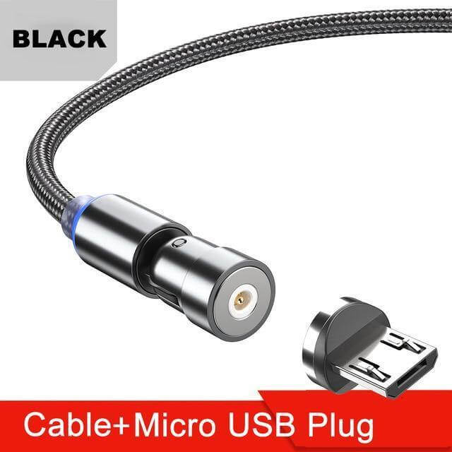 Charging Cable Magnetic Rotating 2.4A LED Indicator