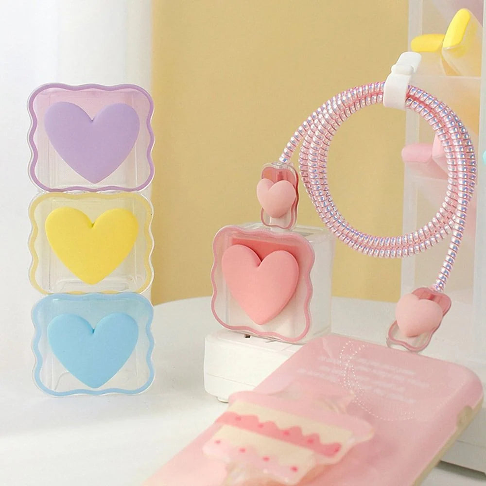 Charging Cable Protector Transparent TPU Love Design