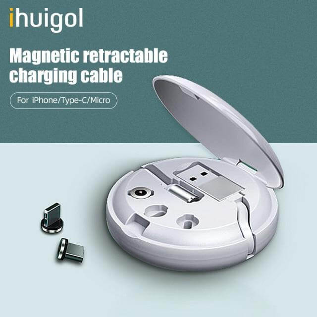 Charging Cable Retractable Magnetic 3-In-1
