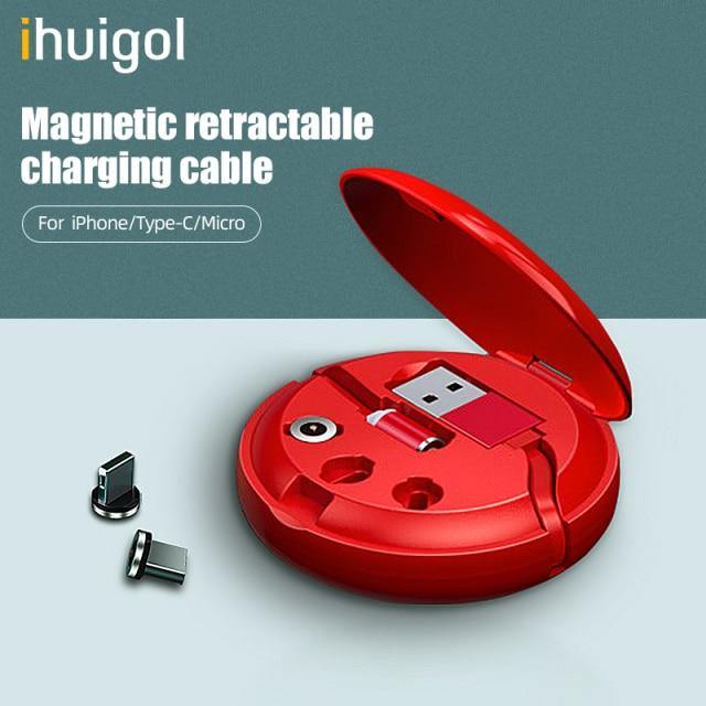 Charging Cable Retractable Magnetic 3-In-1