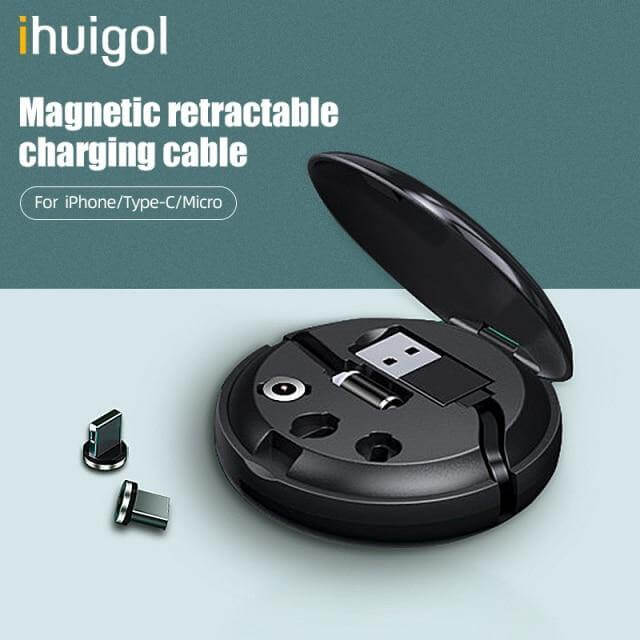 Charging Cable Retractable Magnetic 3-In-1