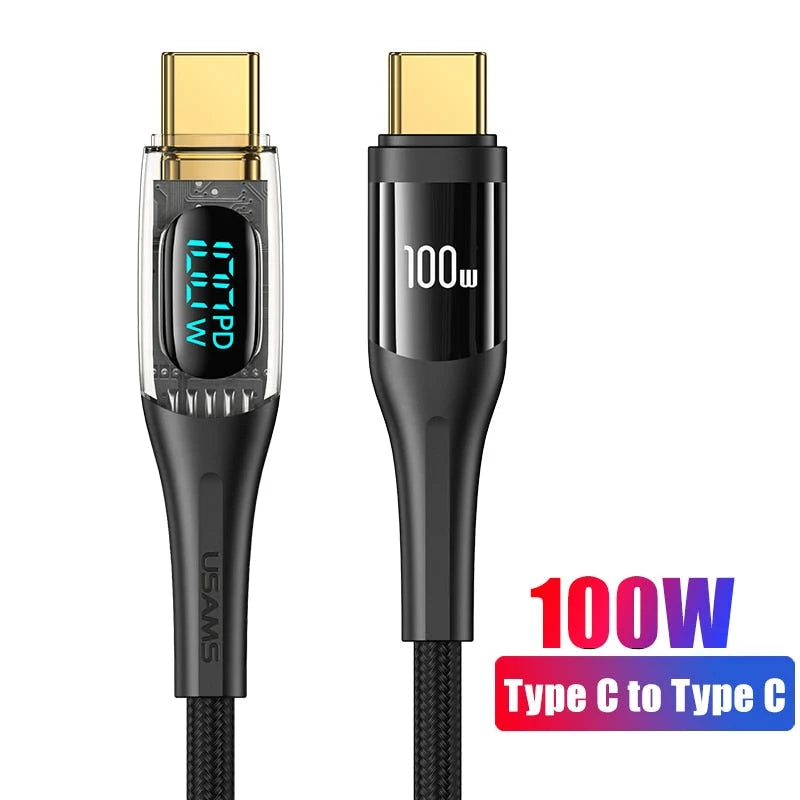 Charging Cable USB-C LED Power Display Fast Charging