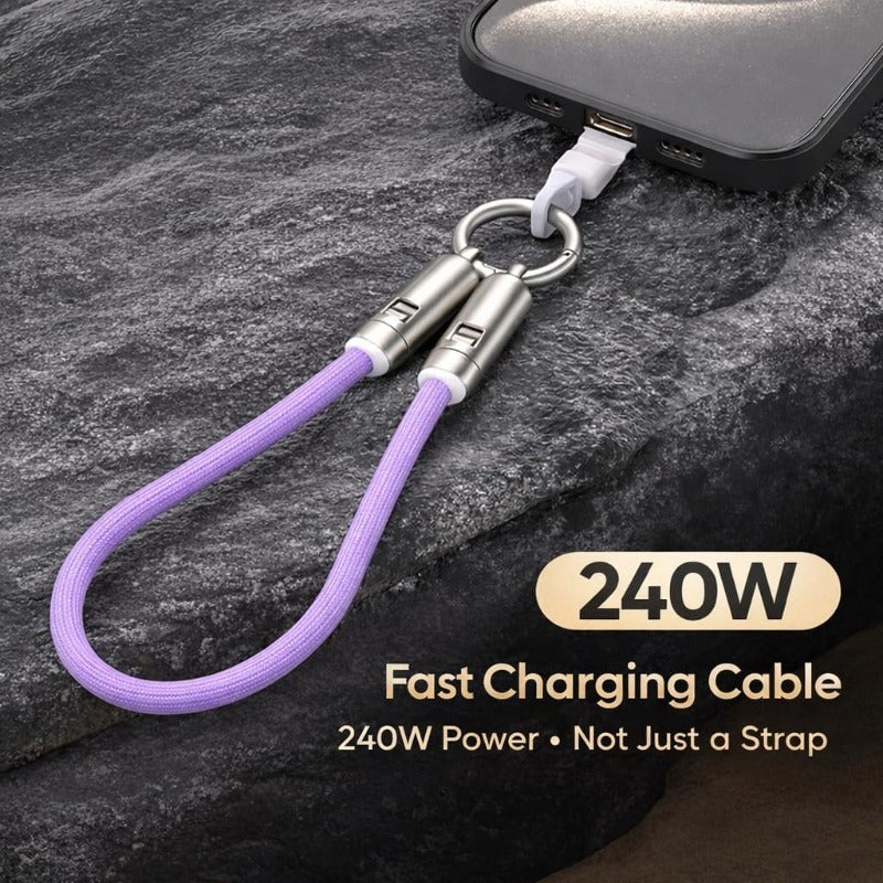 Charging Cable Wrist Lanyard Braided Nylon 240W Fast Charging