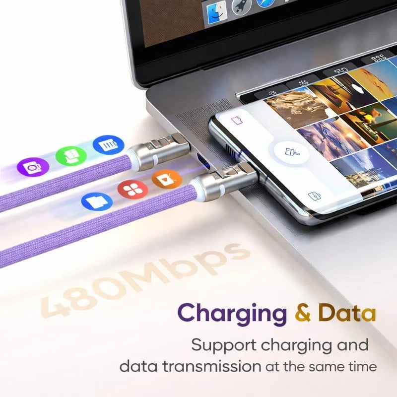 Charging Cable Wrist Lanyard Braided Nylon 240W Fast Charging