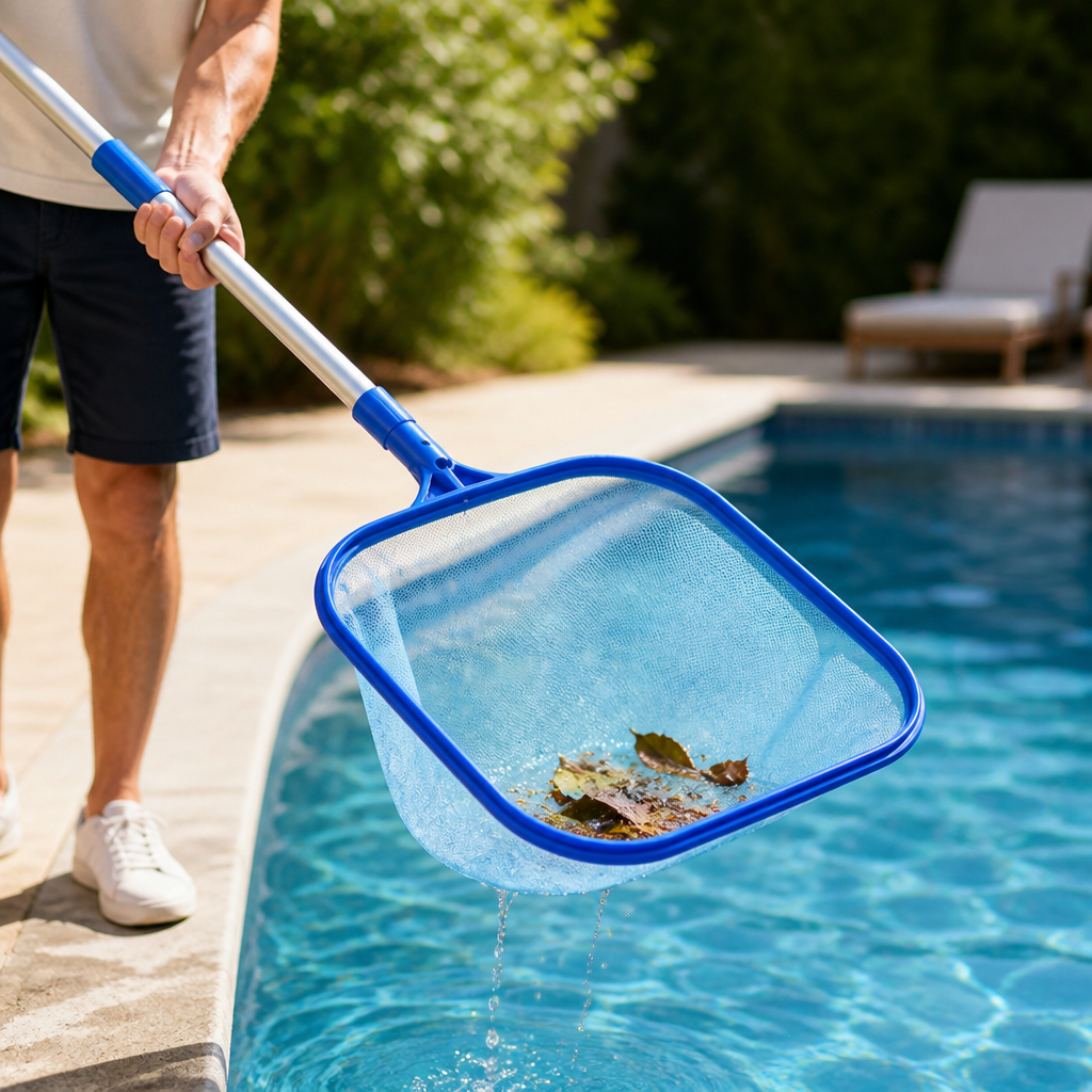 Chemical-Resistant Fine Mesh Pool Skimmer Net (Fits 1-1/4 in Pole)