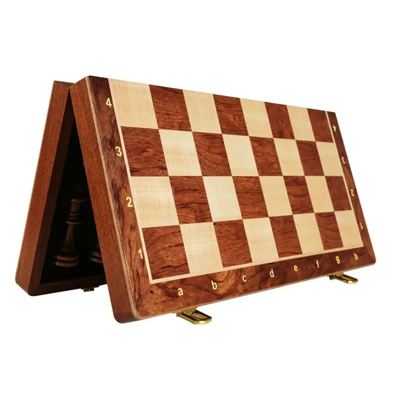 Chess Set Solid Walnut Folding Board