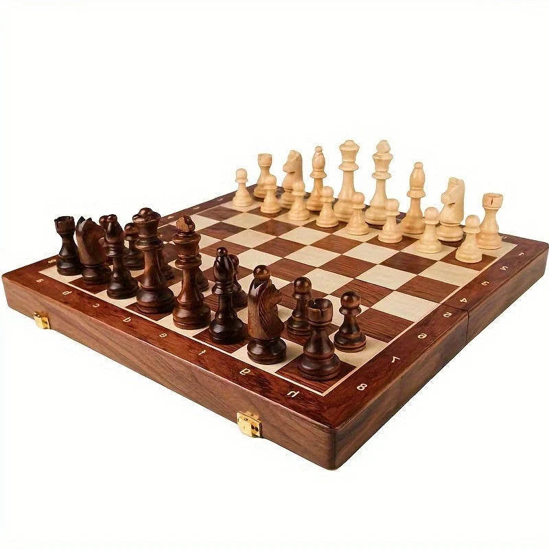 Chess Set Solid Wood Fixed Board 34 Pieces