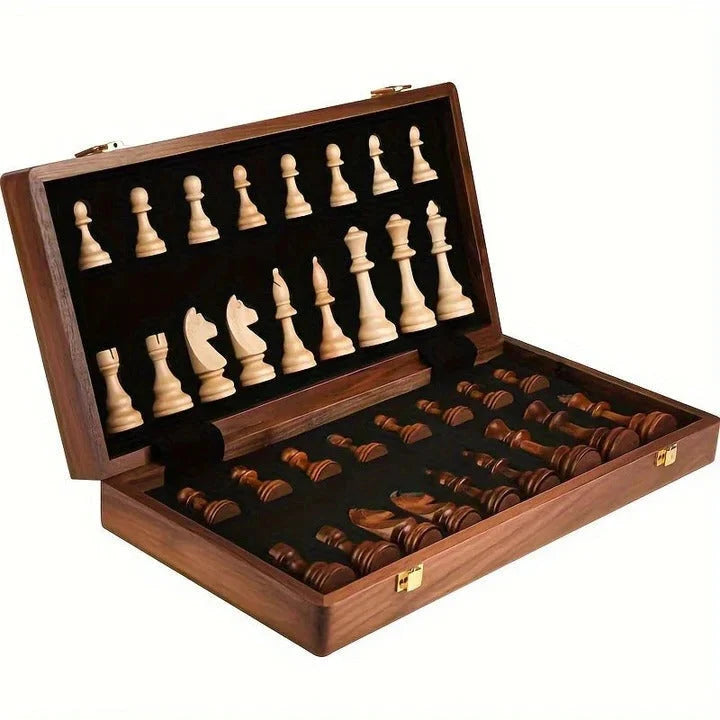 Chess Set Wooden Folding Magnetic Closure