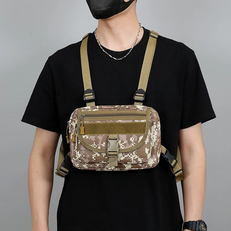 Chest Pack Water-Resistant Multiple Zipped Pockets Adjustable Straps