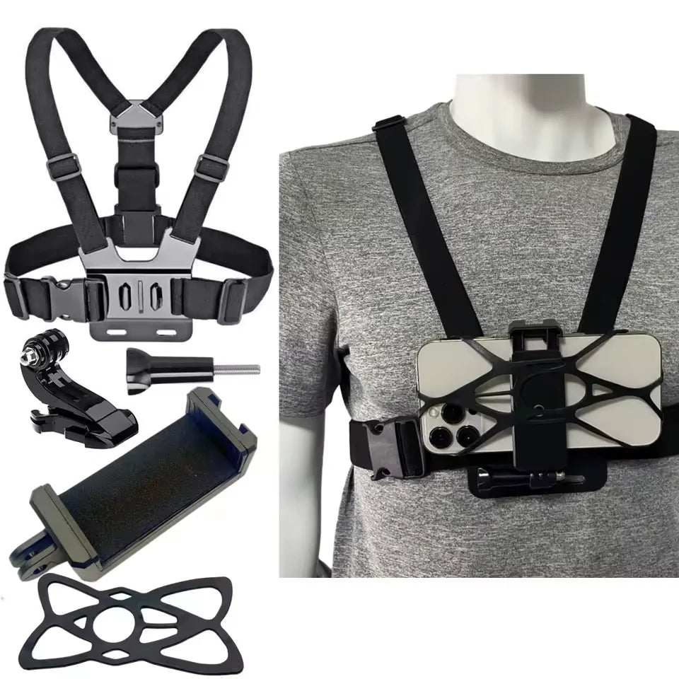 Chest Strap Phone Mount 360° Rotating Hands-Free