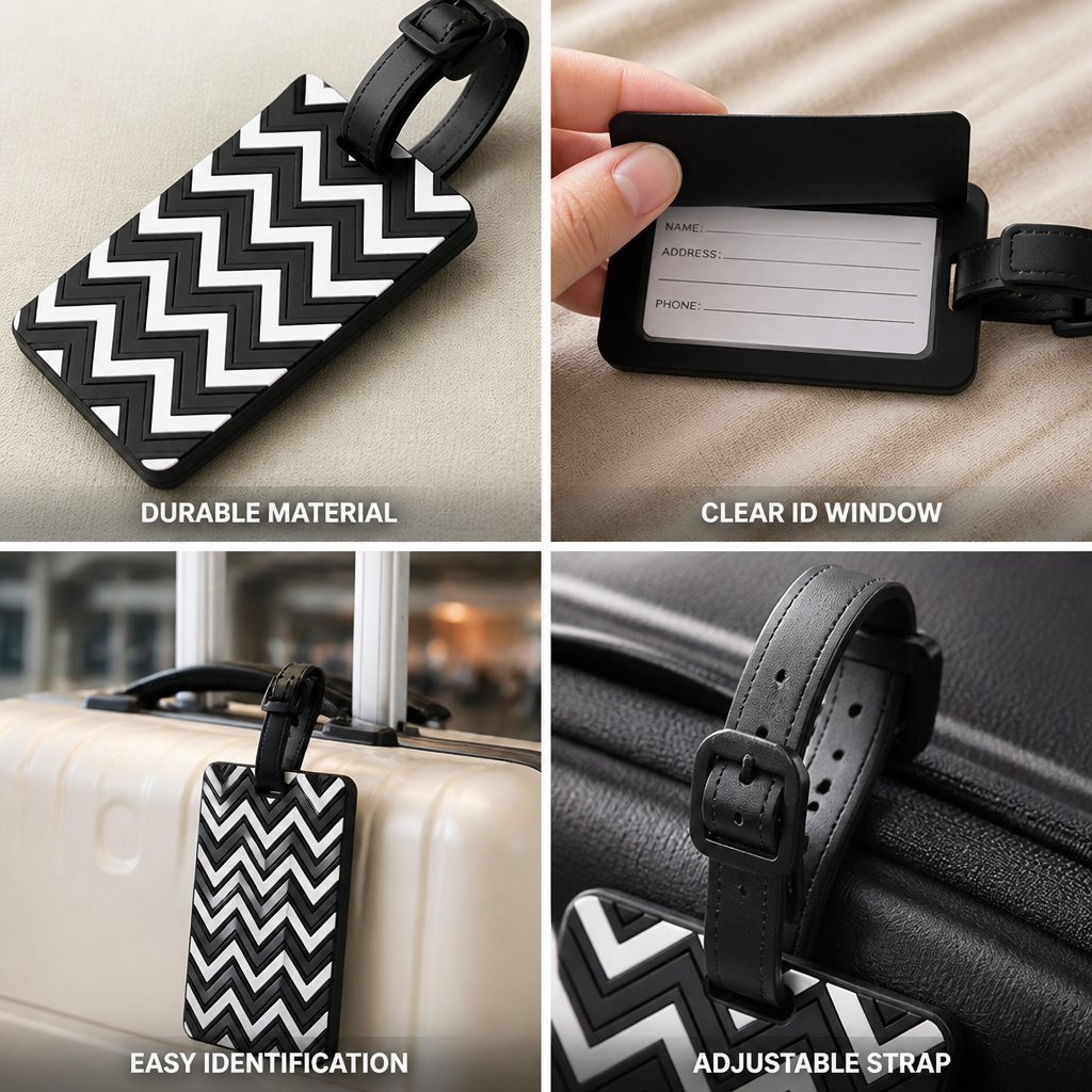 Chevron Pattern Clear ID Luggage Tag
