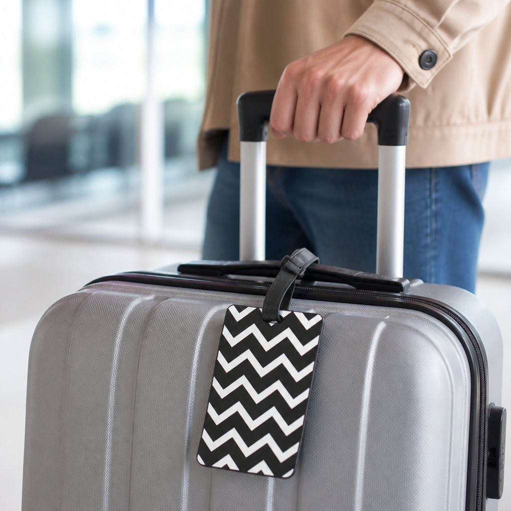 Chevron Pattern Clear ID Luggage Tag