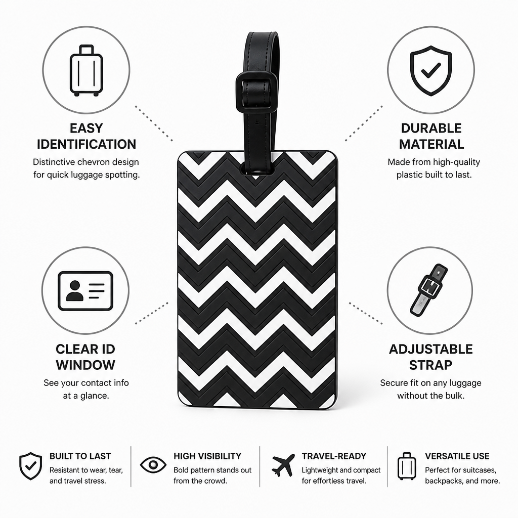 Chevron Pattern Clear ID Luggage Tag