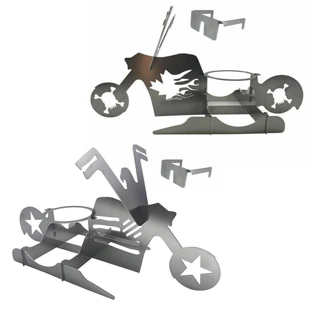 Chicken Grill Stand Stainless Steel Motorcycle Design