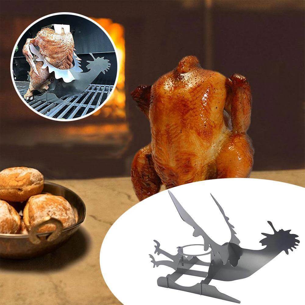 Chicken Grill Stand Stainless Steel Motorcycle Design