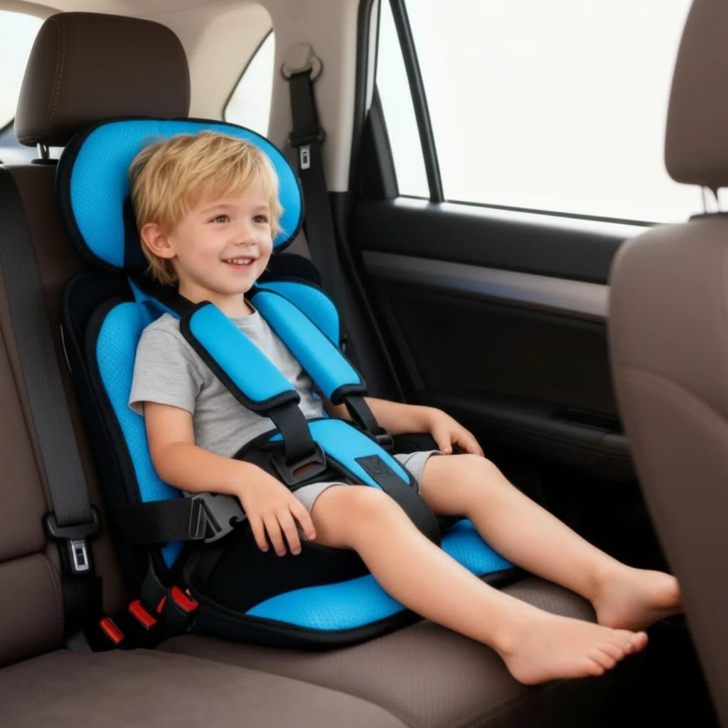 Child Car Booster Seat Foldable Built-In 5-Point Harness