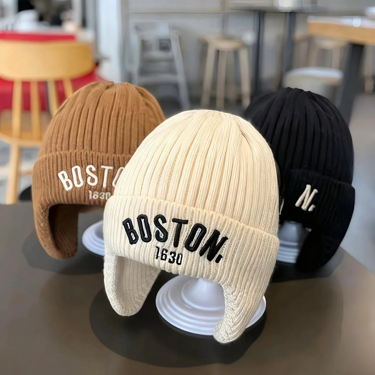 Children’s Knitted Hat Foldable Ear Flaps