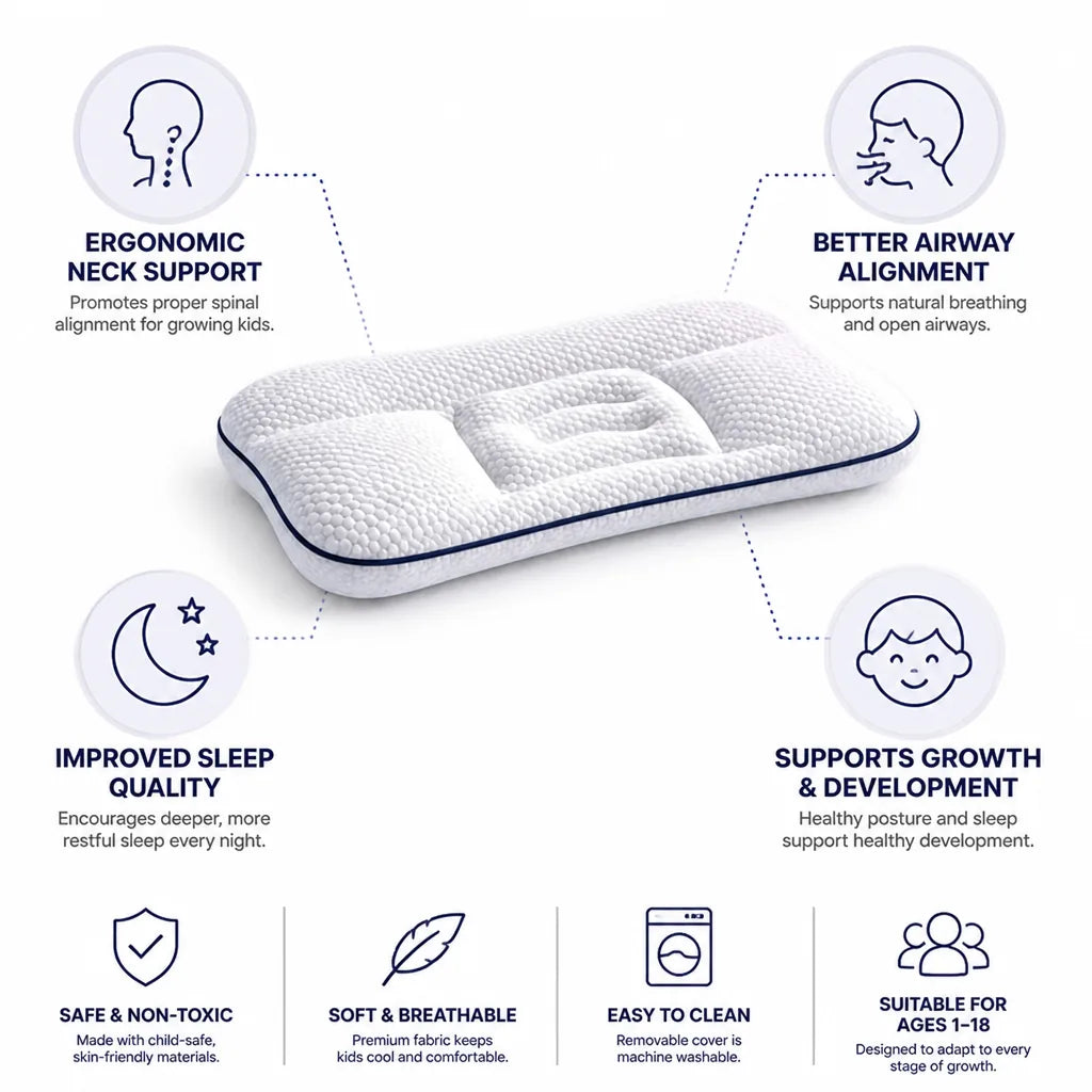Children's Posture Pillow Ergonomic Neck Support Ages 1-18