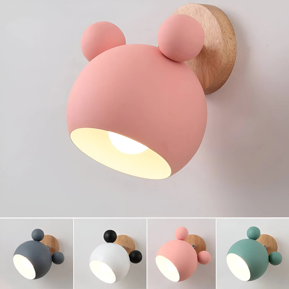 Children's Wall Lamp Mouse Silhouette Rotatable Warm LED & Cool-To-Touch