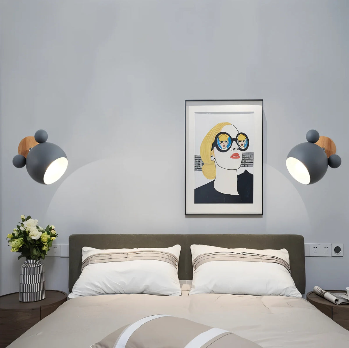 Children's Wall Lamp Mouse Silhouette Rotatable Warm LED & Cool-To-Touch