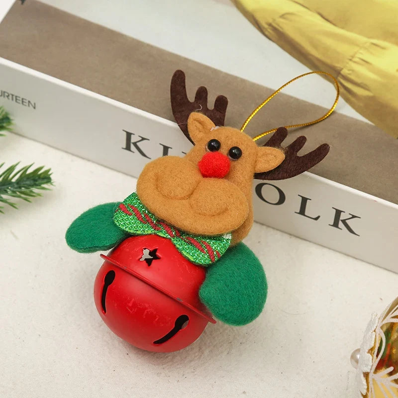 Christmas Bell Ornament Santa Motif Color Retentive Finish