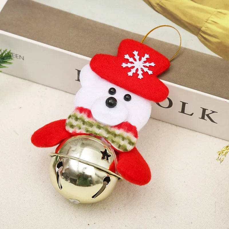Christmas Bell Ornament Santa Motif Color Retentive Finish
