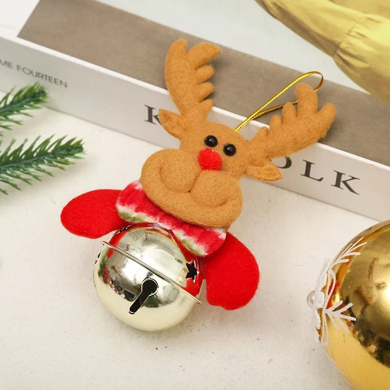 Christmas Bell Ornament Santa Motif Color Retentive Finish