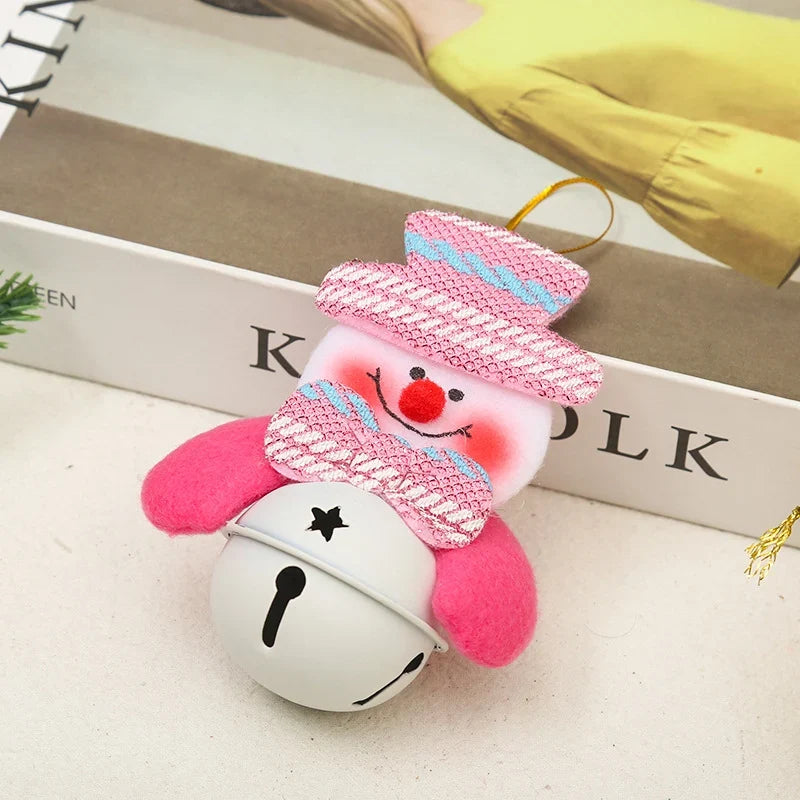 Christmas Bell Ornament Santa Motif Color Retentive Finish