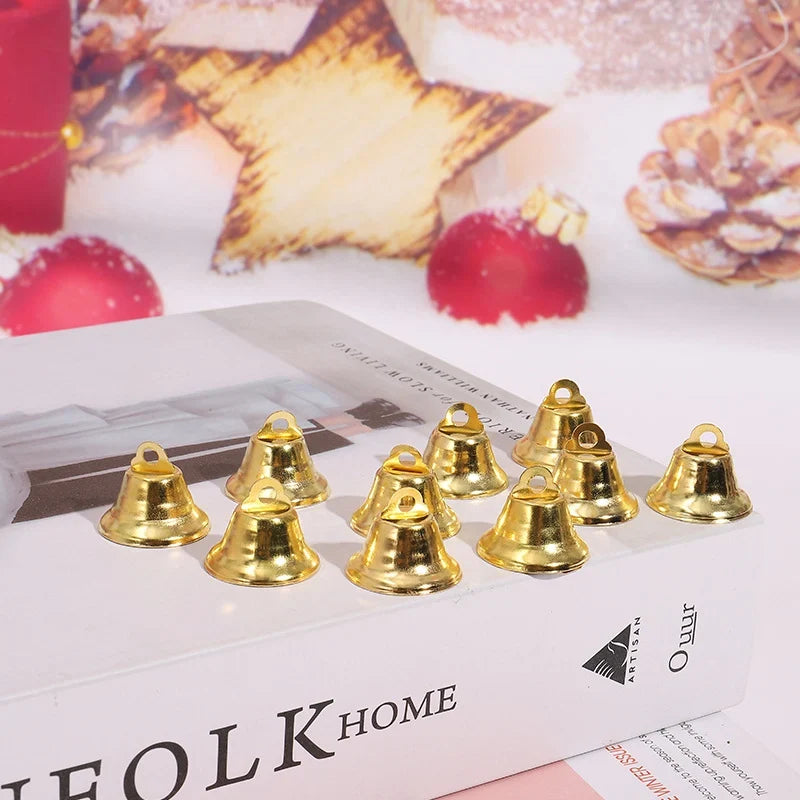 Christmas Bells Polished Gold Durable Hanging Loop