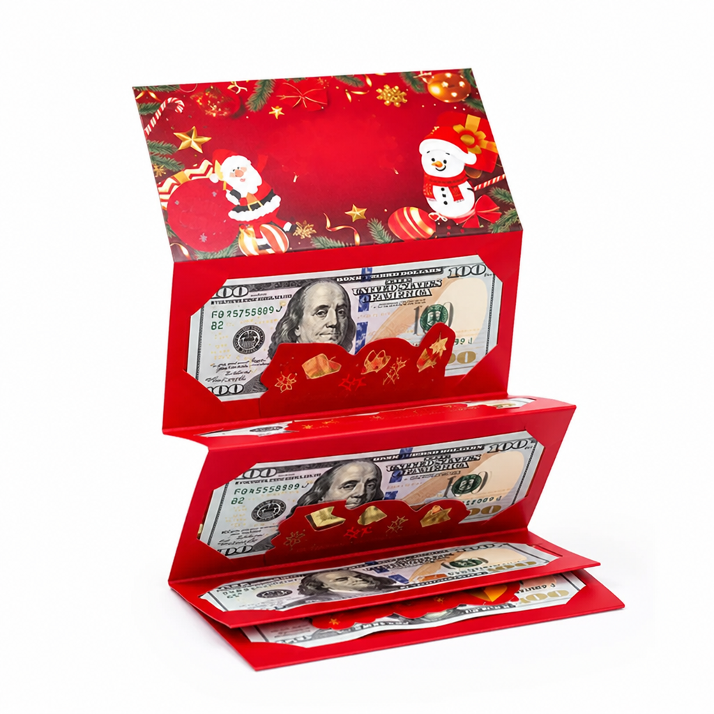 Christmas Cartoon Glossy Money Gift Envelopes (Set of 2)