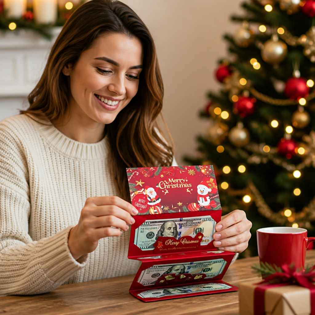 Christmas Cartoon Glossy Money Gift Envelopes (Set of 2)