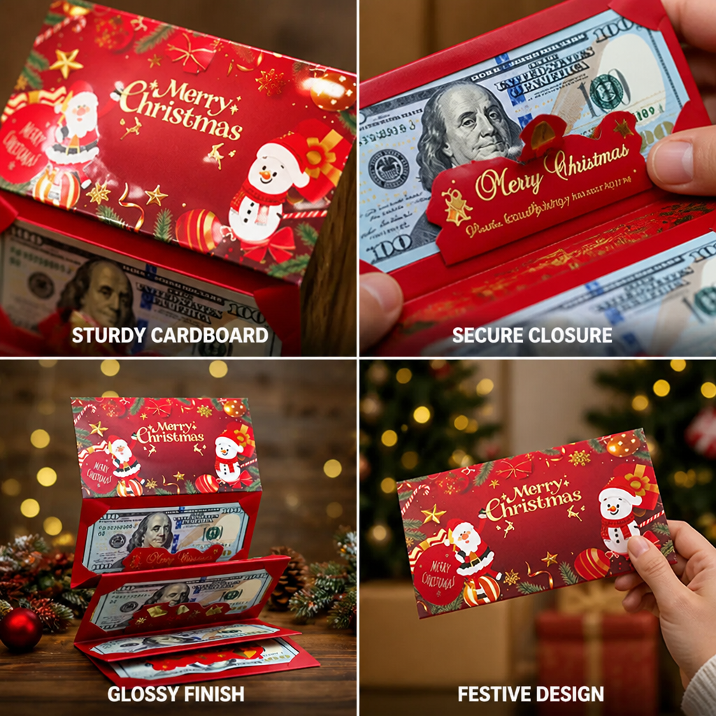 Christmas Cartoon Glossy Money Gift Envelopes (Set of 2)