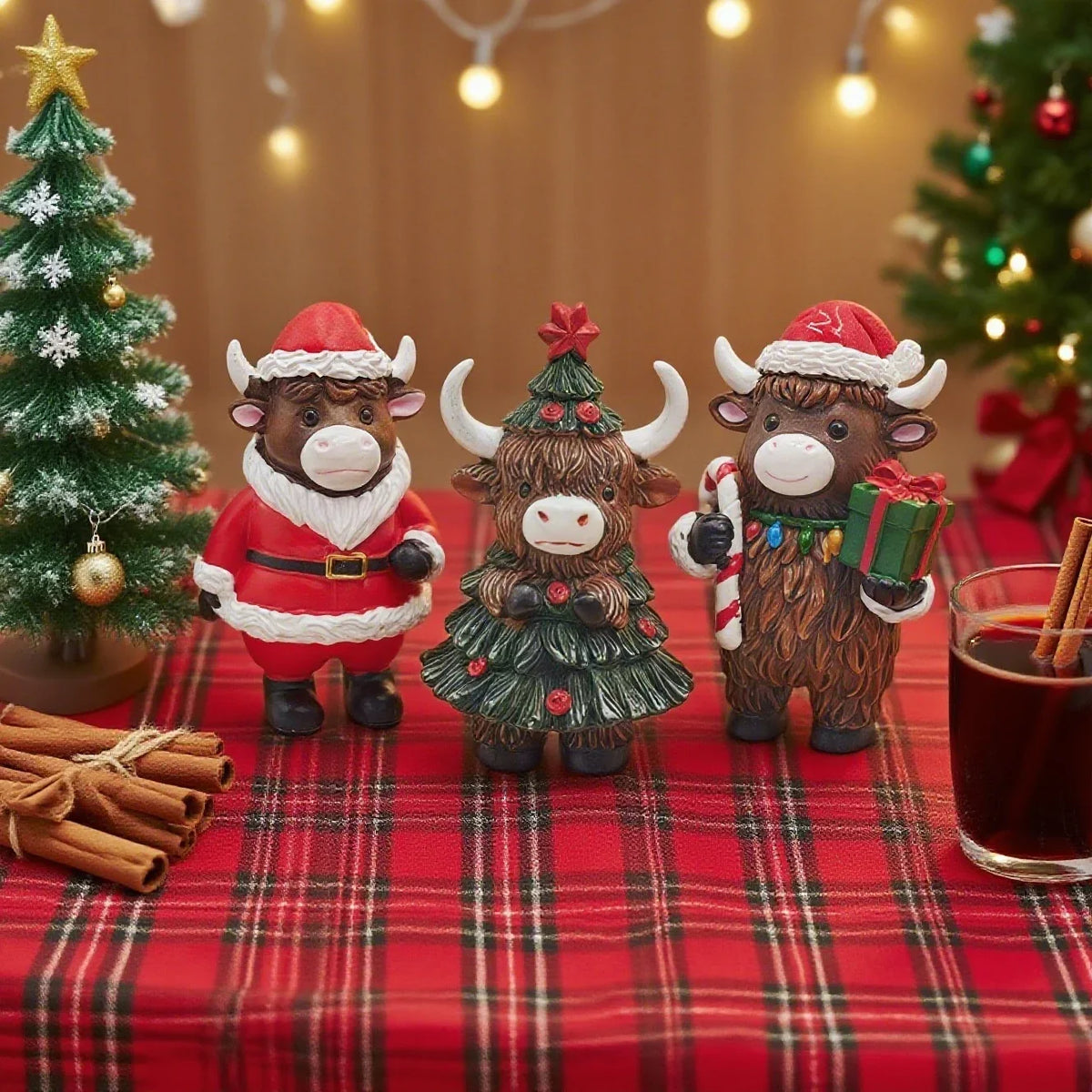 Christmas Decoration Figure Highland Cattle Indoor & Outdoor