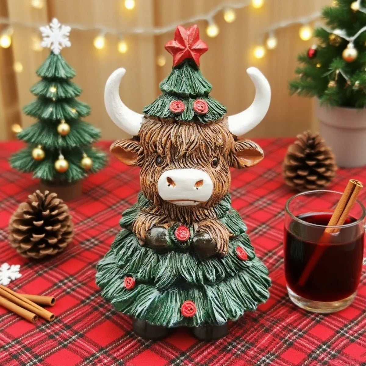 Christmas Decoration Figure Highland Cattle Indoor & Outdoor