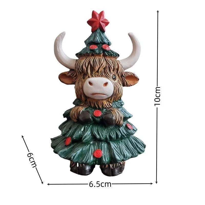 Christmas Decoration Figure Highland Cattle Indoor & Outdoor