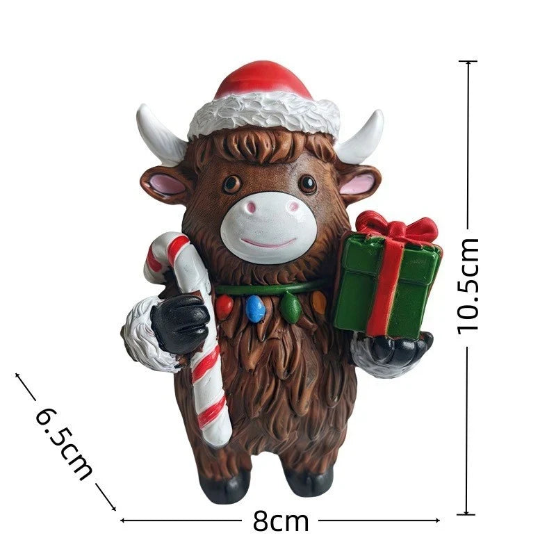 Christmas Decoration Figure Highland Cattle Indoor & Outdoor