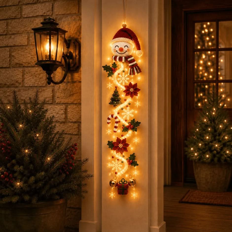 Christmas Door Decoration Illuminated Flat 2D Design 47.2 Inch
