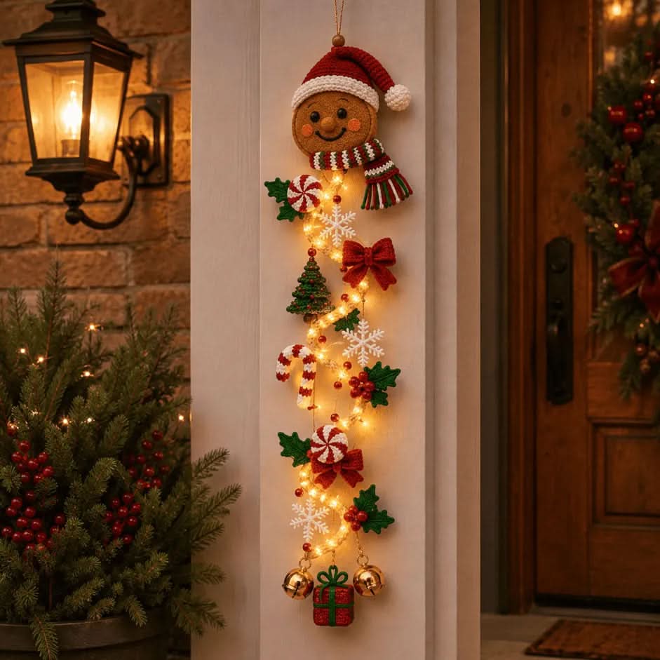 Christmas Door Decoration Illuminated Flat 2D Design 47.2 Inch