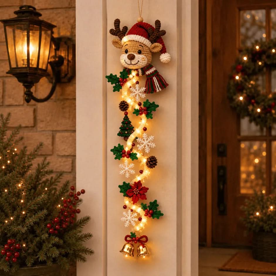 Christmas Door Decoration Illuminated Flat 2D Design 47.2 Inch
