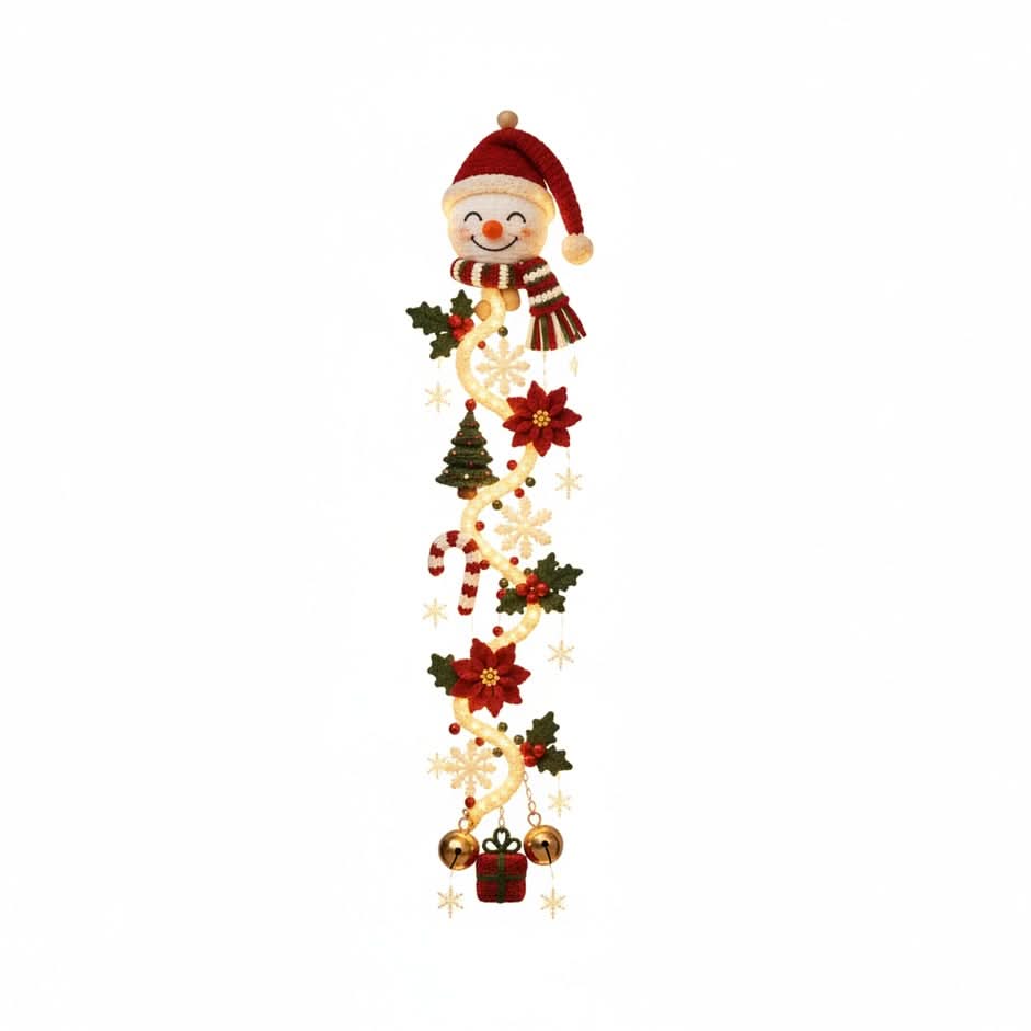 Christmas Door Decoration Illuminated Flat 2D Design 47.2 Inch