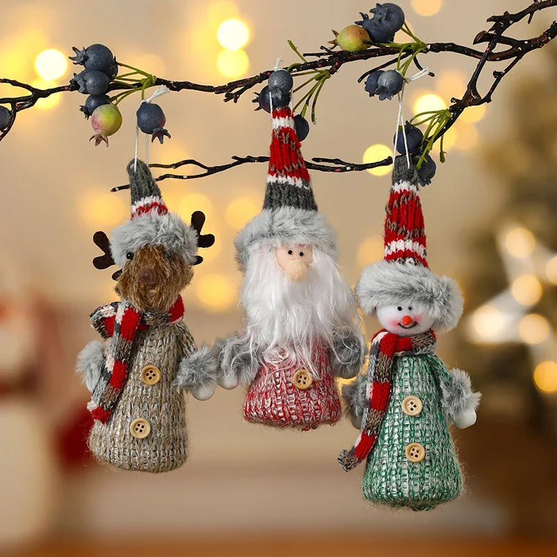 Christmas Figurine Handcrafted Knitted Outfit Tabletop Decor