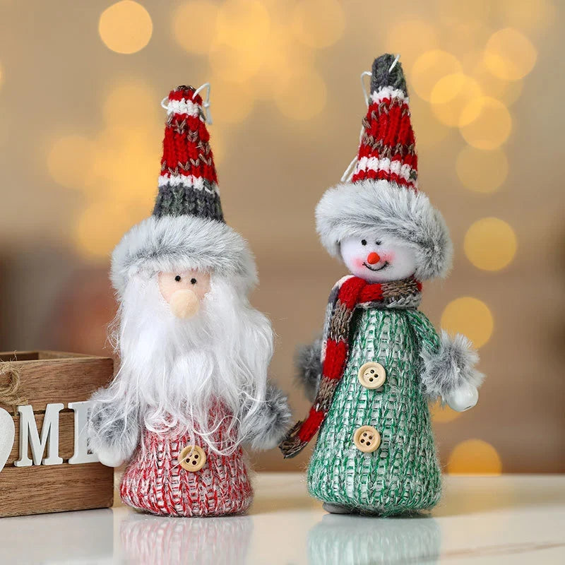 Christmas Figurine Handcrafted Knitted Outfit Tabletop Decor