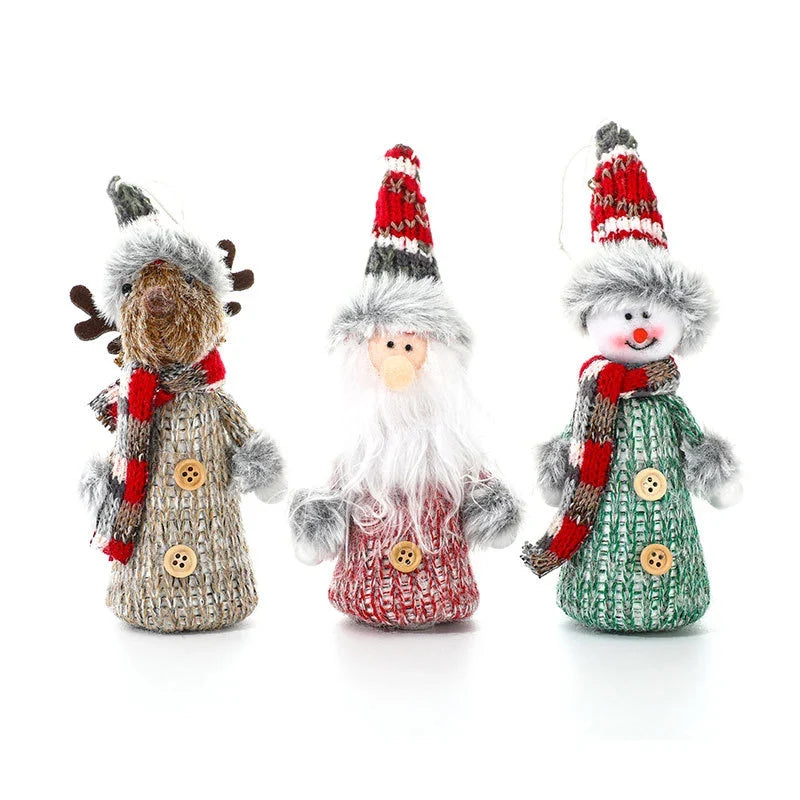 Christmas Figurine Handcrafted Knitted Outfit Tabletop Decor