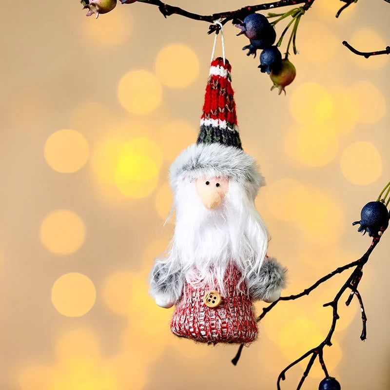 Christmas Figurine Handcrafted Knitted Outfit Tabletop Decor