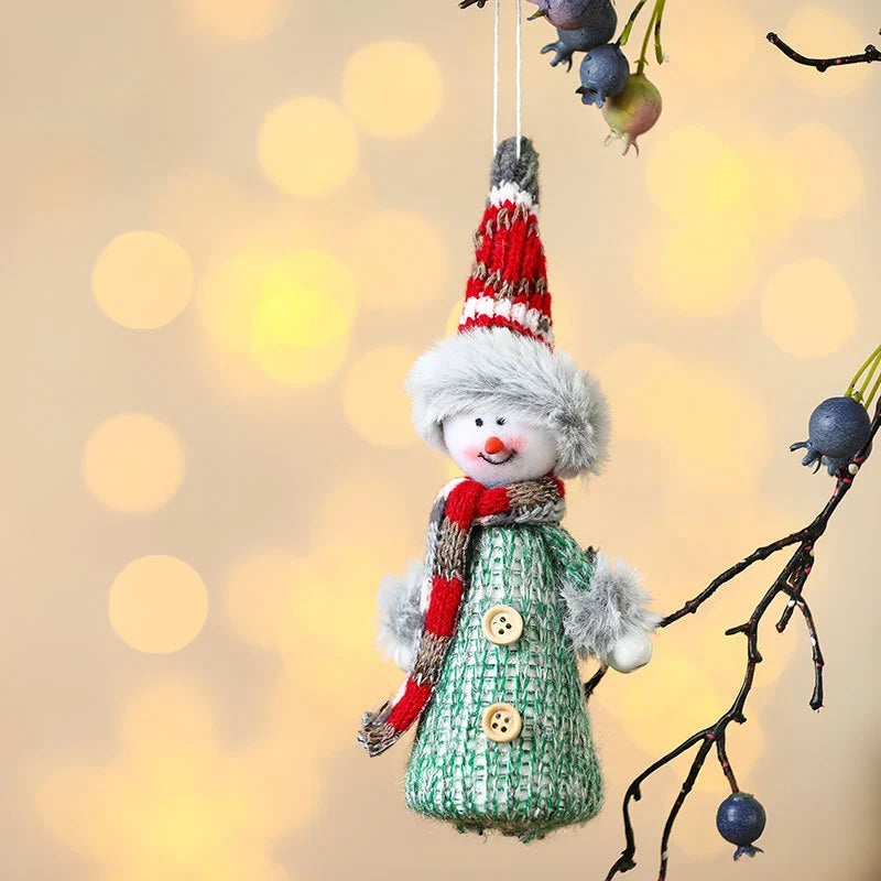 Christmas Figurine Handcrafted Knitted Outfit Tabletop Decor