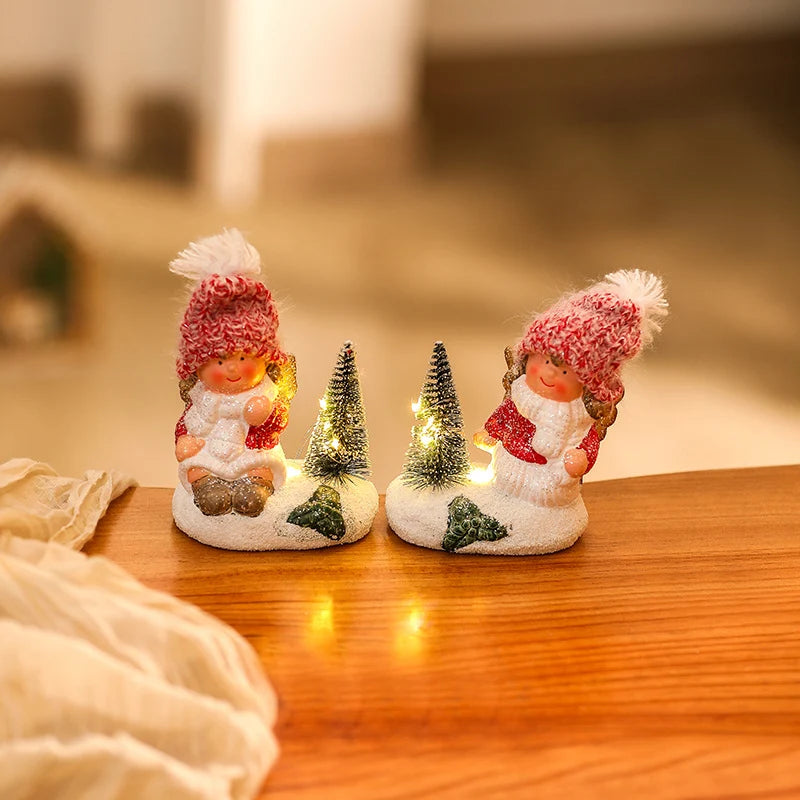Christmas Figurine LED-Lit Ceramic Tabletop