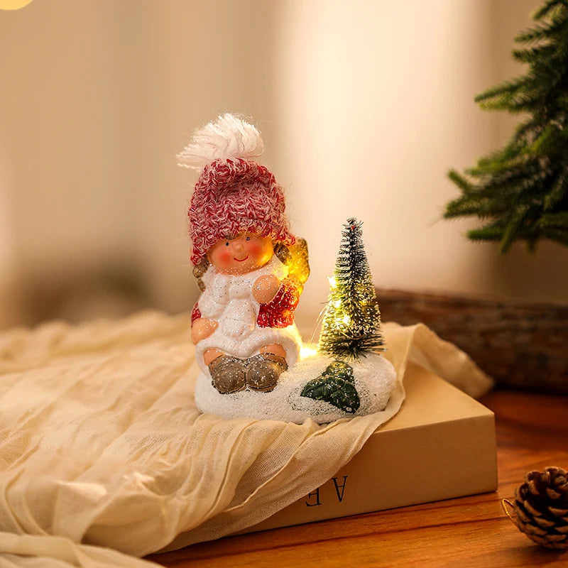 Christmas Figurine LED-Lit Ceramic Tabletop