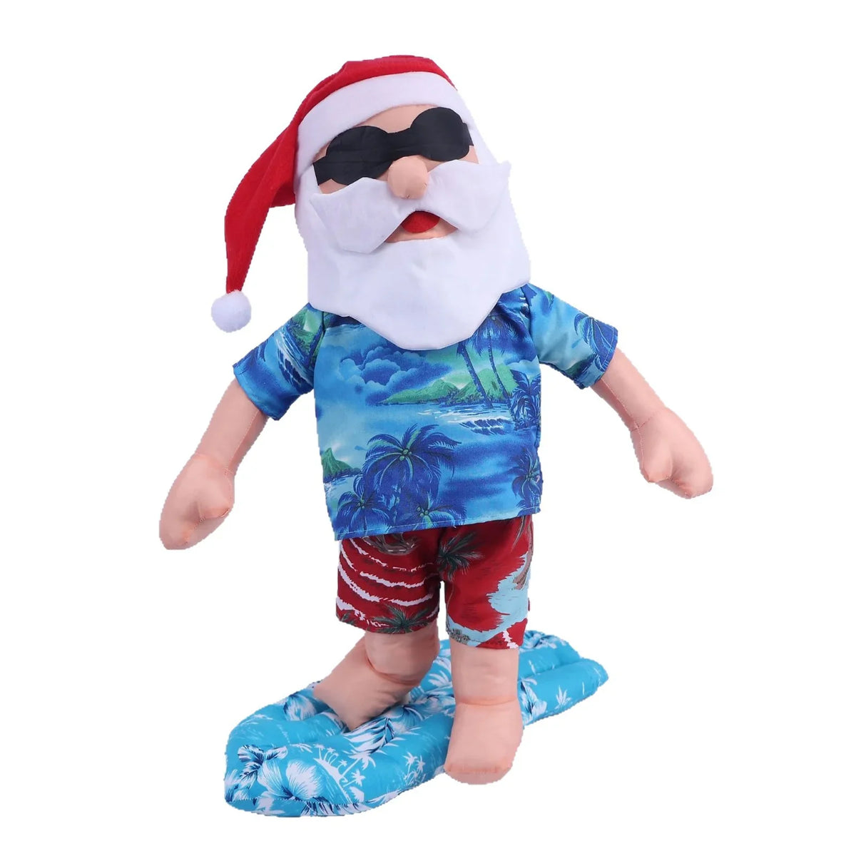 Christmas Figurine Surfing Santa Sunglasses Indoor & Outdoor